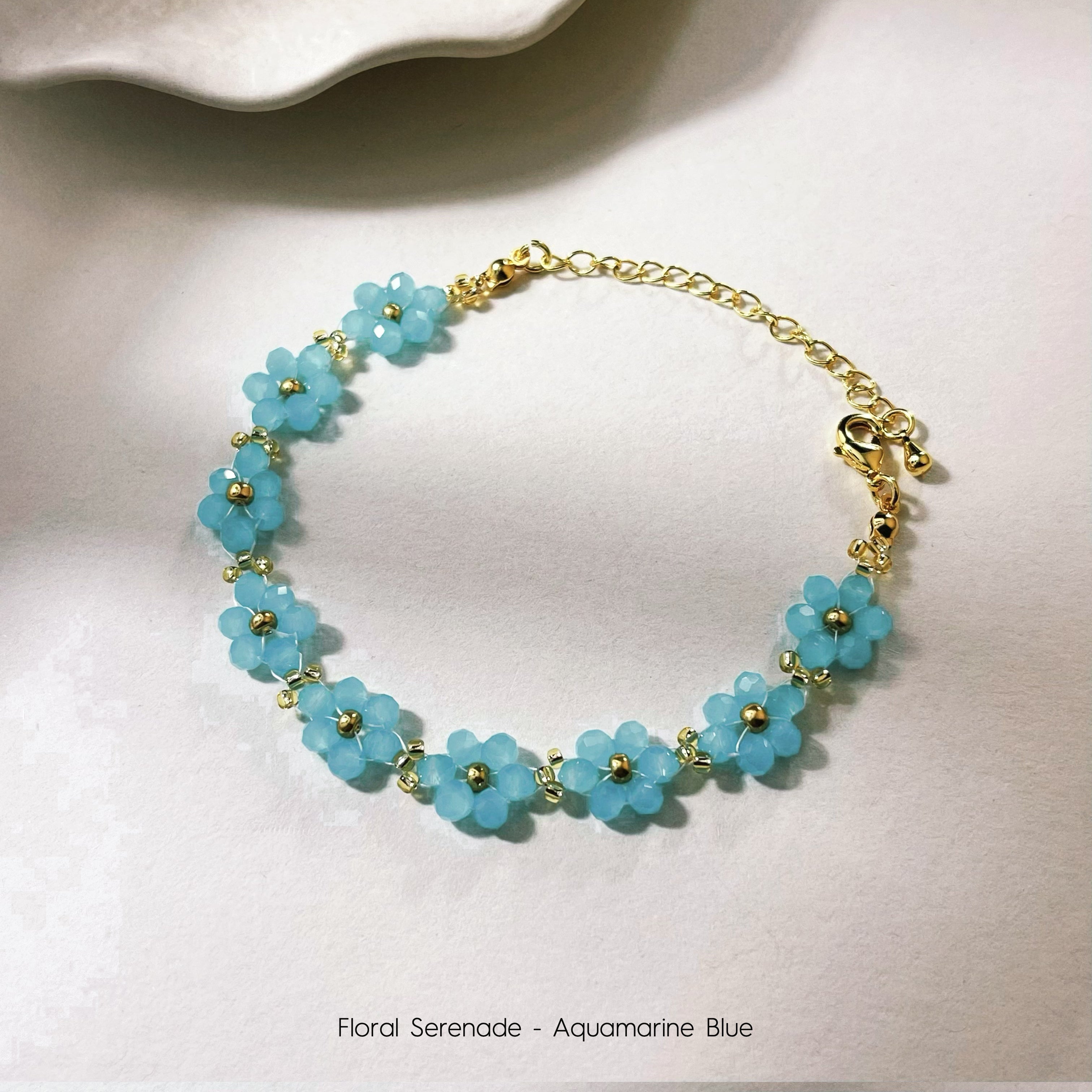 Floral Serenade Bracelet Beading Kit (Blue)