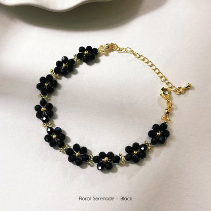 Floral Serenade Bracelet Beading Kit (Black)